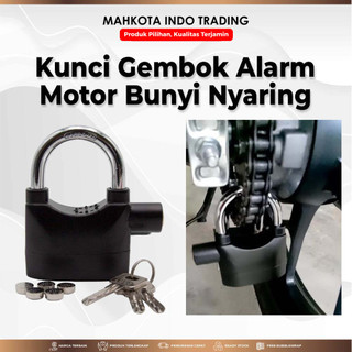 GEMBOK ALARM Motor Sepeda Safety Padlock Pengaman Besi Kuat Universal