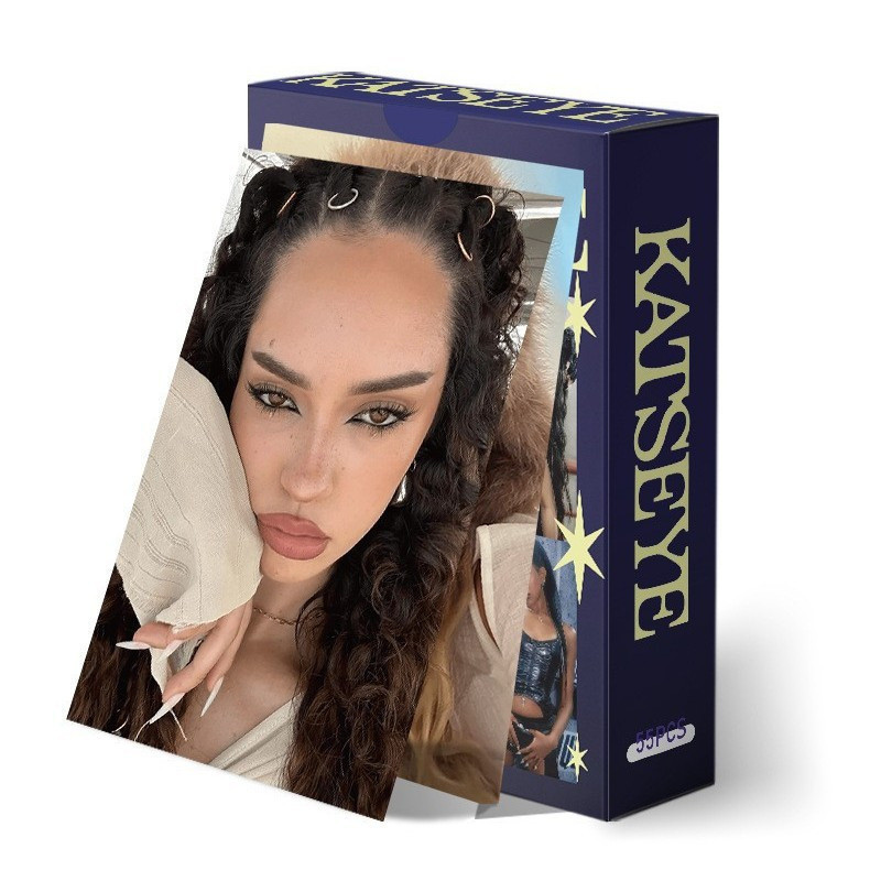 55 katseye Laser Photocards Cross-Country Girl Group Self-Printing Cards Star Merchanted LOMO การ์ดอ