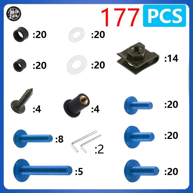 WL| 177PCS รถจักรยานยนต์ CNC Alloy Fairing Bolt สกรู Nut ชุดสําหรับ GSXR 600 750 1000 K1-K8 Z750 Z90