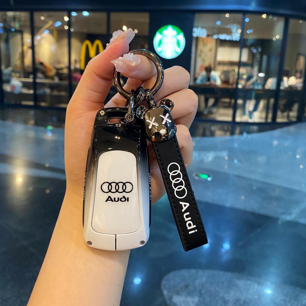เหมาะสําหรับ Audi A4L ฝาครอบกุญแจ 2024 q5L ผู้ชายผู้หญิง A6L รถ a3L หัวเข็มขัด a8 Gradient q7 สไตล์ใ