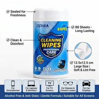 88ชิ้น ผ้าเช็ดทำความสะอาดหน้าจอ อุปกรณ์อิเล็กทรอนิกส์ Cleaning Wipes ทิชชู่เปียกเช็ดหน้าจอ
