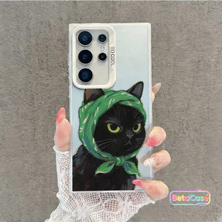 เคสโทรศัพท์ Samsung Galaxy S25/S25U/S24/S24U/S23/S23U ลายแมวคู่รักขาวดำ น่ารัก เคสแฟชั่นป้องกันรอย