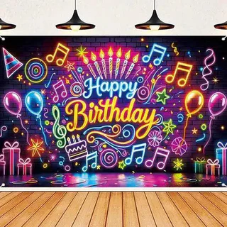 สุขสันต์วันเกิดผ้าตกแต่ง, Happy Birthdayพื้นหลังแบนเนอร์ผ้าตกแต่งผนัง วัสดุ:ผ้าโพลีเอสเตอร์
