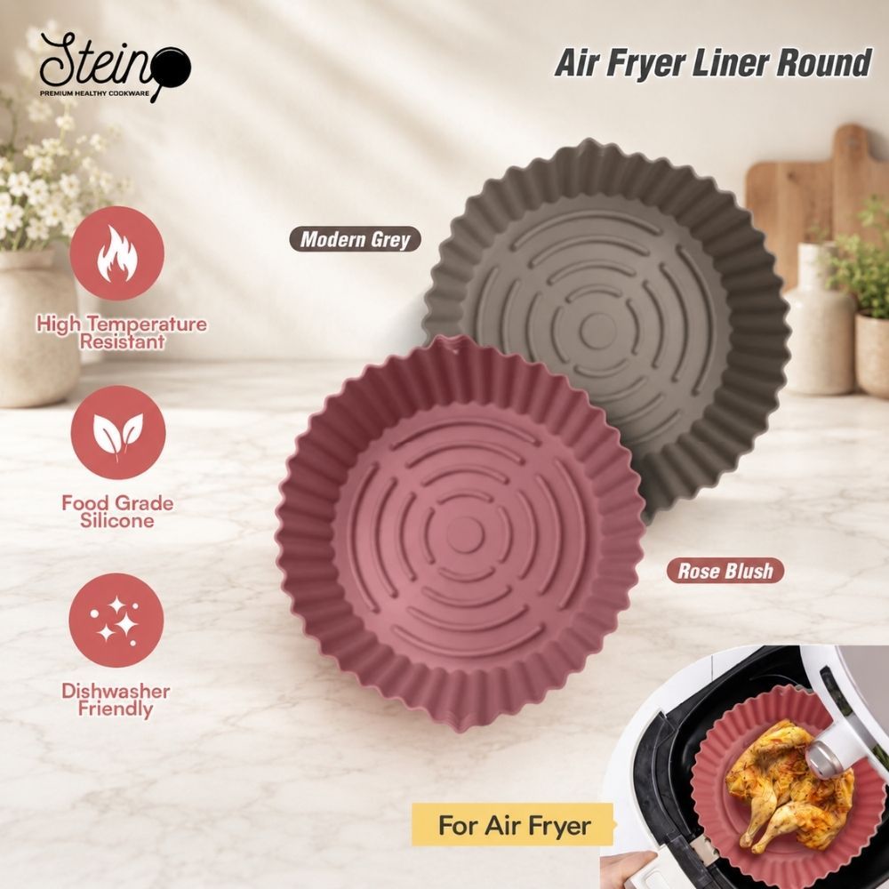 Stein Air Fryer Liner Round Food Grade Silicone Air Fryer Liner Non-Stick ทนความร้อนทําความสะอาดง่าย