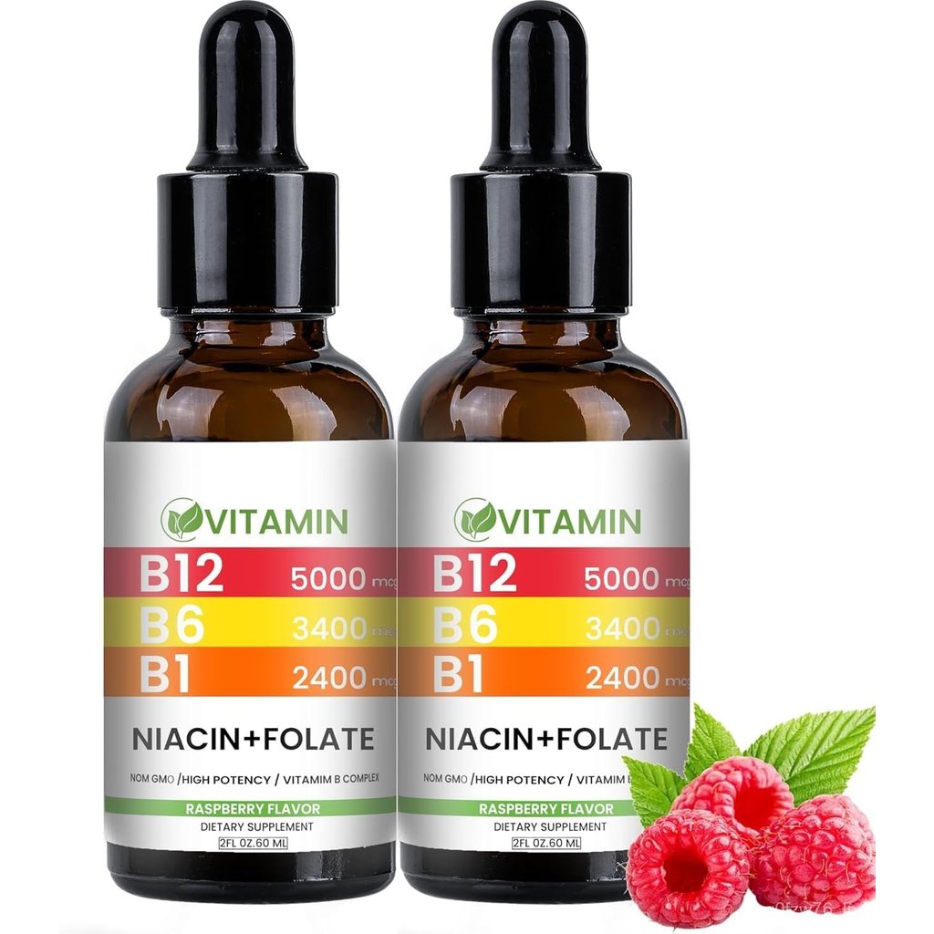 วิตามิน B12 และ B6 หยดชนิดน้ำ, B12 อมใต้ลิ้น วิตามิน วิตามินบีคอมเพล็กซ์ - B 12 วิตามิน 5000mcg - B1