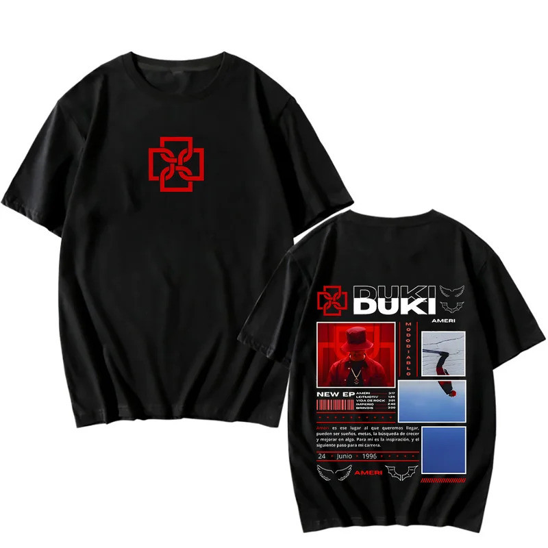 เสื้อยืด Duki Ameri รุ่นใหม่ EP สำหรับผู้ชาย/ผู้หญิง เสื้อผ้าคลาสสิก สไตล์ฮิปฮอป แฟชั่นวินเทจ สตรีทแ