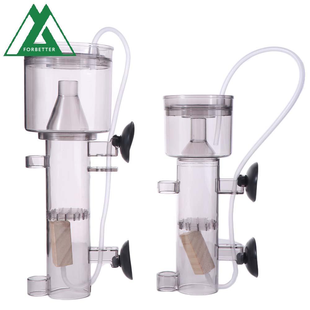 FORBETTER Aquarium โปรตีน Skimmer,ไม้ Air Stone พลาสติกนิวเมติกกรอง,ปฏิบัติ Wall Mount ดูดถ้วยนิวเมติกโปรตีนแยกสําหรับ Home Fish Tank