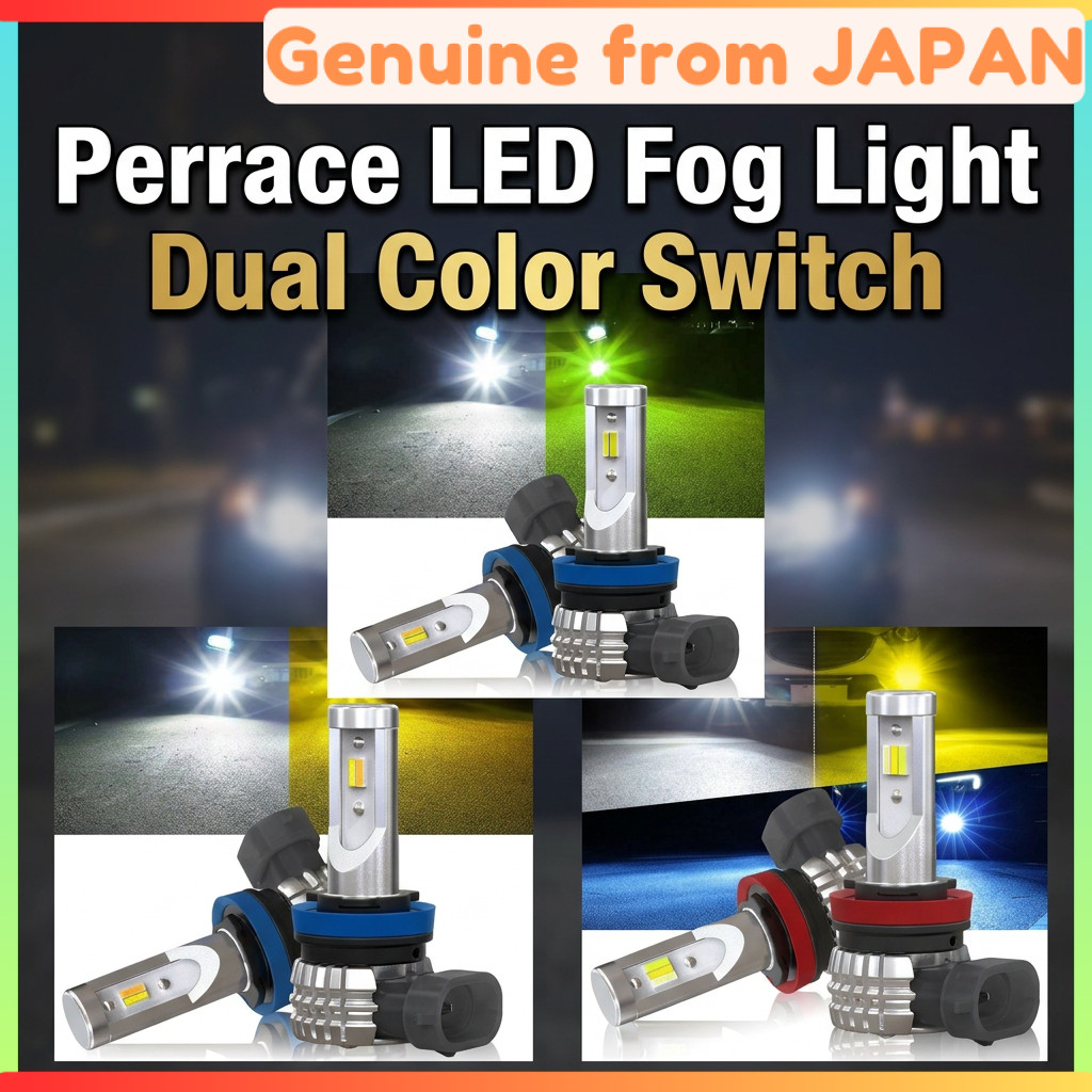 Perrace LED Fog Light Dual Color Switch Memory Function 12000LM H8 H11 H16 HB3 HB4 PSX24W Bulbs