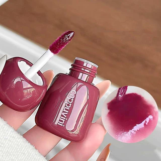 Cappuvini 12 สีน่ารัก Little Fatty Mirror Lip Glaze Moisturizing Matte Lip Mud ลิปสติก