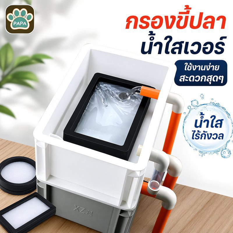 แผ่นกรองตู้ปลา ตะแกรงกรองขี้ปลา ตาข่ายกรองน้ำ พีวีซี ไนลอน ถังกรอง กล่องกรอง น้ำใส