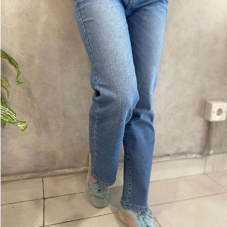 Zoomi Highwaist Boyfriend Pants Straight Loose Material CJ6087 Soft สวมใส่สบายตลอดวัน