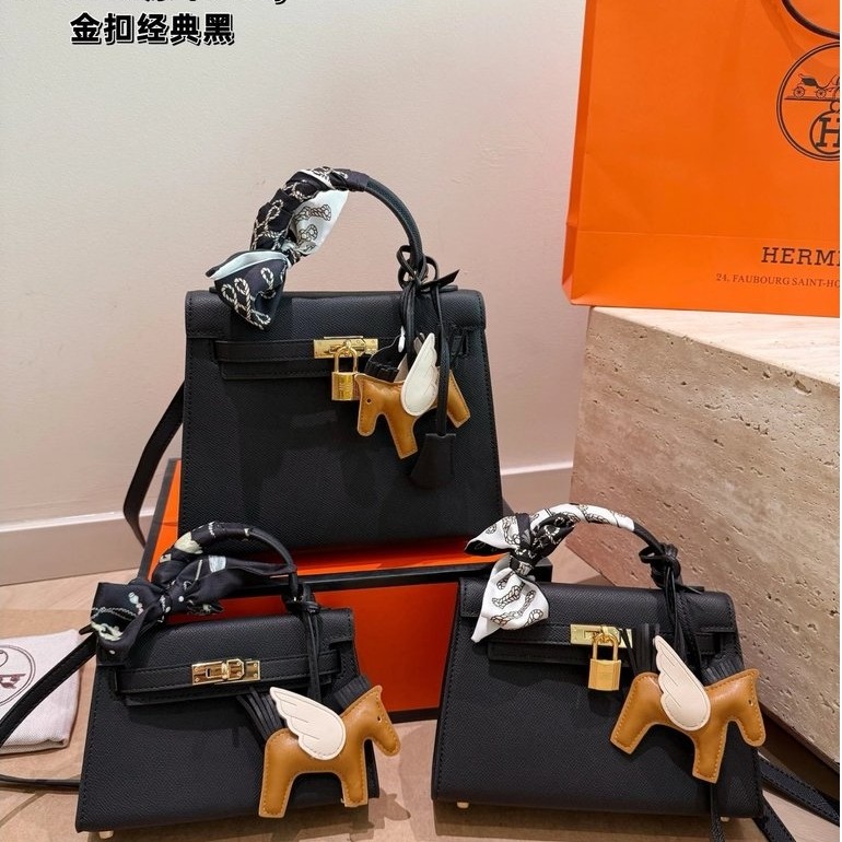 Aimajia กระเป๋าผู้หญิง Kelly Gold Buckle Cowhide Kelly Bag Tote Bag กระเป๋าถือกระเป๋าสะพาย