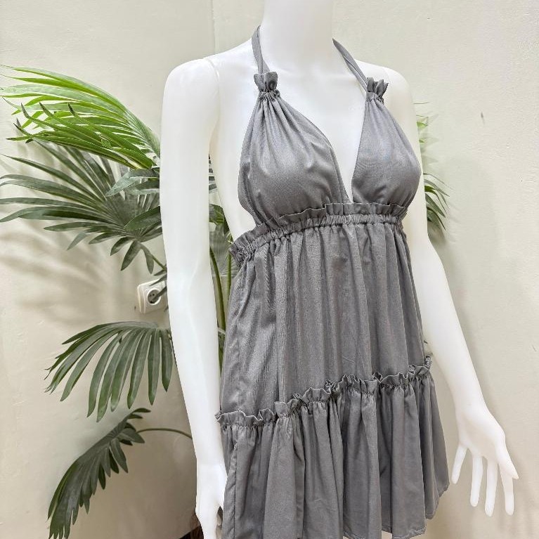 Ivy Dress Backless Mini Pyjamas Minji Dress Short Strap Women Casual Korean Style