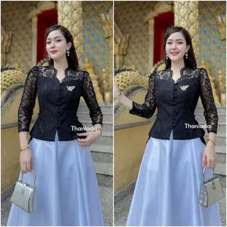 SALE! ไม่ครบไซส์ เสื้อลูกไม้อัดกาวทั้งตัว-สีดำ (TLD) ใส่เข้ารูปทรงสวย มีหลายแบบหลายไซส์ให้เลือก