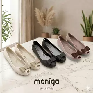 MONIGA รองเท้าคัชชูยางนิ่ม รุ่น Julie Bow ไซส์ 5-8