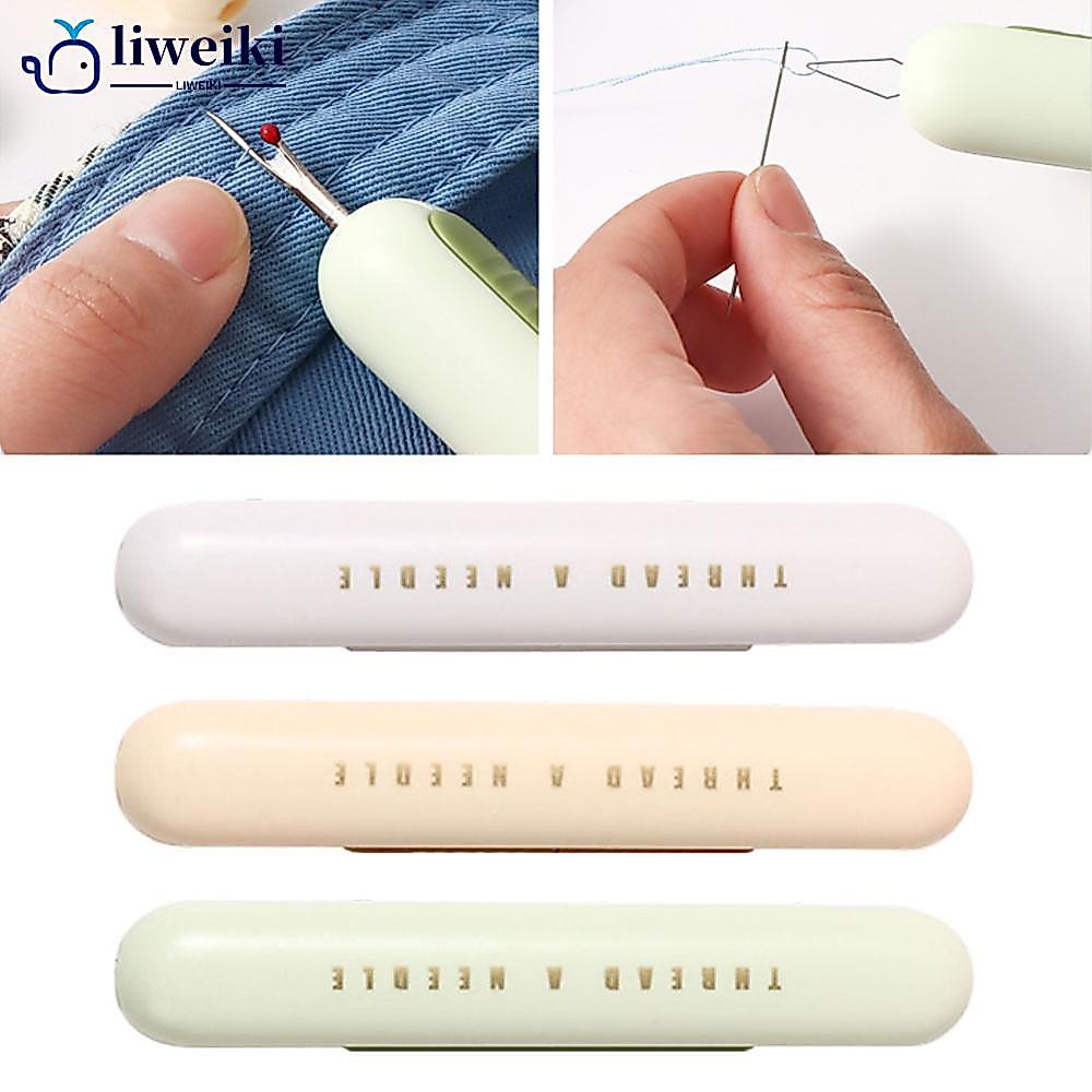 LIWEKI 2-in-1 เข็ม Threader ในครัวเรือนอุปกรณ์เย็บผ้า Double End Design คู่มือ Threader เข็มทํางาน D