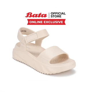 Online Exclusive Bata FLOATZ บาจา รองเท้าแตะรัดส้น แฟชั่น น้ำหนักเบา สำหรับผู้หญิง สีออฟไวท์ 6101044 สีดำ 6106044