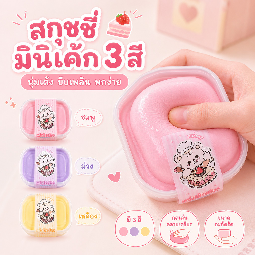 พร้อมส่ง🔥สกุชชี่ไอติมมูส ขนมปังหนึบ ของเล่นบีบคลายเครียด นุ่มเด้ง คืนรูปช้า พกพาง่าย ของเล่นสัมผัสน่ารัก