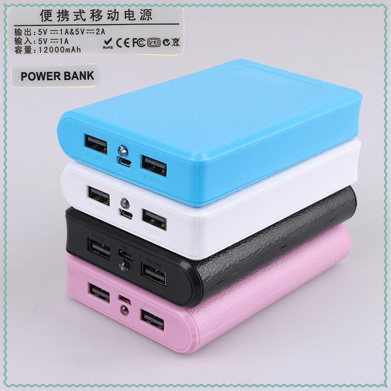 ที่ใส่แบตเตอรี่18650 4ชิ้น5V กล่องชาร์จมือถือแบบ USB สองช่อง DIY