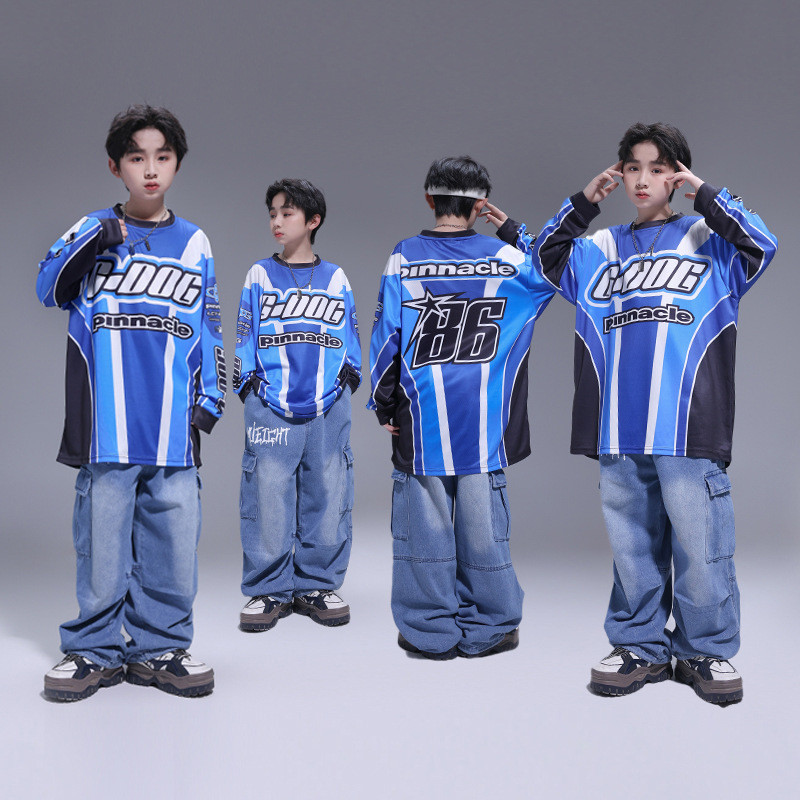 เด็ก Hip-Hop Street Wear Street Dance Street Dance Wear Boys Fried Loose Suit Girls Drum Performance