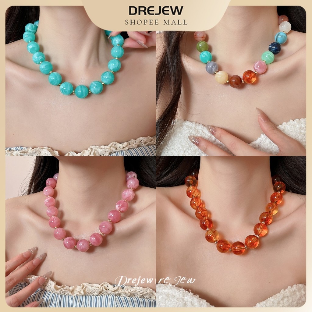 เดรช ยุโรปและอเมริกาอะคริลิรอบลูกปัดสร้อยคอสร้อยข้อมือชุดฤดูร้อนสไตล์ โดปามีน ออกแบบอุปกรณ์เสริม ซอก
