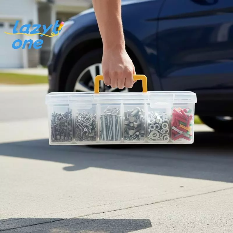 LZ-t] กล่องเก็บเครื่องมือฮาร์ดแวร์ Multipartment Clear Organizer พลาสติกทนทานสําหรับ Electronicpontents Storage [ใหม่]