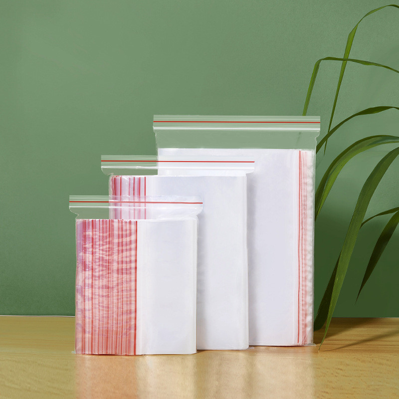 พร้อมส่ง Mini Small pe Ziplock Bag Transparent Seal Bag Button Ziplock Bag Packaging Bag Hole