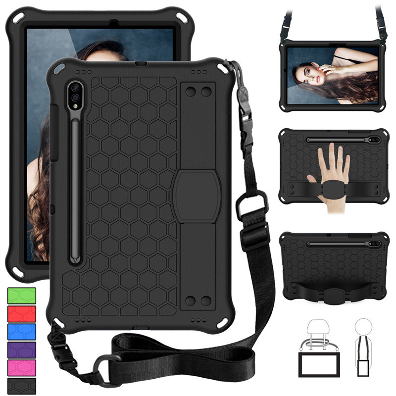 สําหรับ Samsung Galaxy Tab S11 2025 Handle Stand Case พร้อมสายคล้องไหล่, EVA + PC เคสกันกระแทกสําหรับ Tab S10 Lite/S10 FE/S9 FE/S9/S8/S7, Tab A11 +/A9 +/A9 +/A8 /A8 /A7 Lite 10.1 S6 Lite