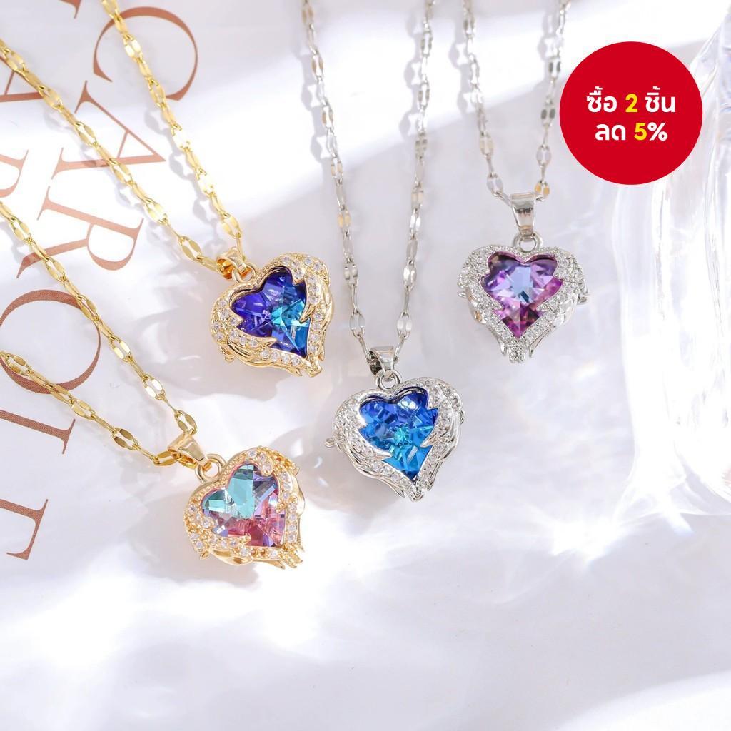 สร้อยคอคริสตัลหัวใจ-โซ่กระดูกไหปลาร้ามหาสมุทร-สร้างแรงบันดาลใจ,เครื่องประดับหรูหราเรียบง่ายสําหรับผู้หญิง