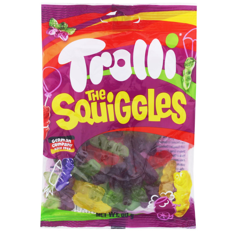 ทรอลลี่เดอะสควิกเกิ้ลส์กัมมี่กลิ่นผลไม้รวม 80กรัม Trolli The Squiggles Gummy 80g. [หมายเลขบาร์โค้ด 6925425478705 ]