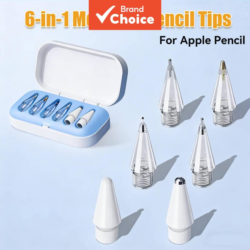 TOILEUM หัวปากกาเปลี่ยนสํารอง 4 หัว สําหรับ Apple Pencil 1/2/3/Pro (หัวบาง นุ่ม)