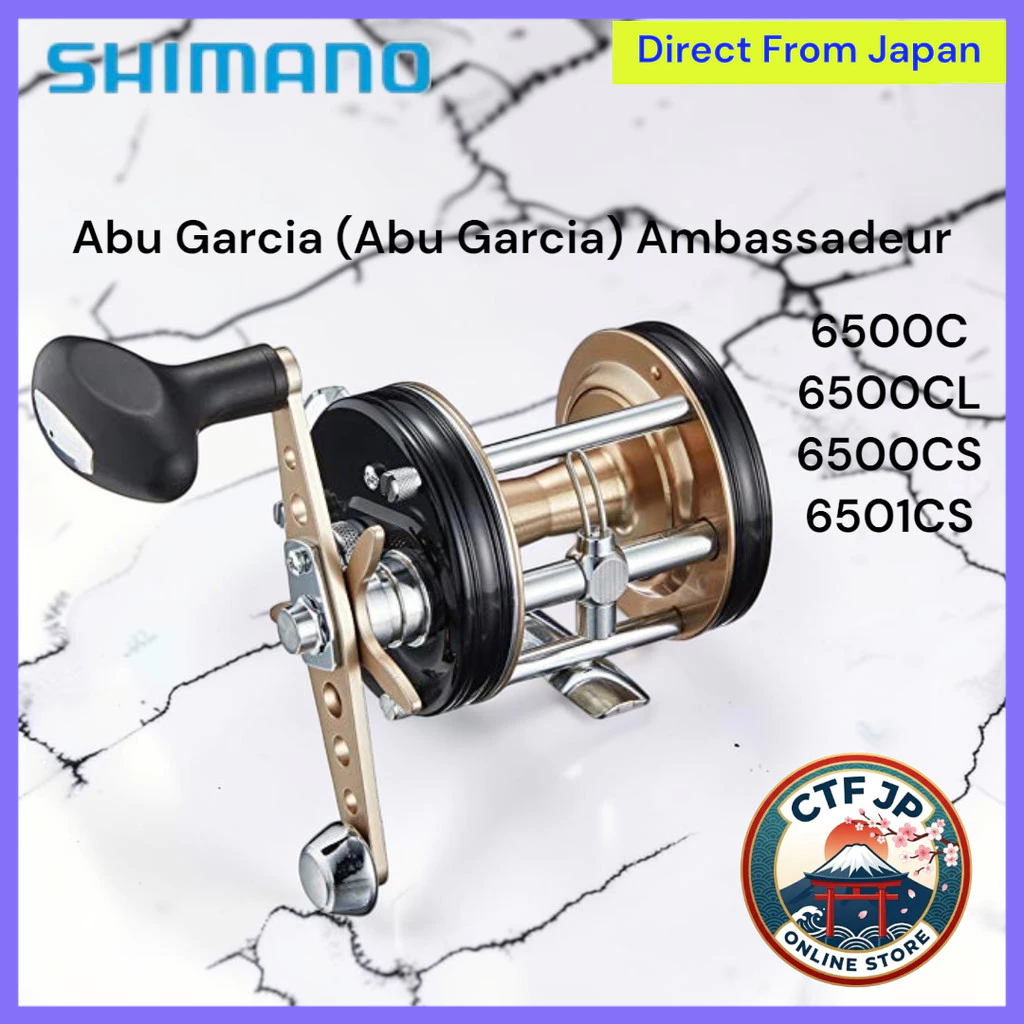 AbuGarcia Ambassadeur 6500 Series Round Fishing Reel with Counterbalance Handle (Various Colors)