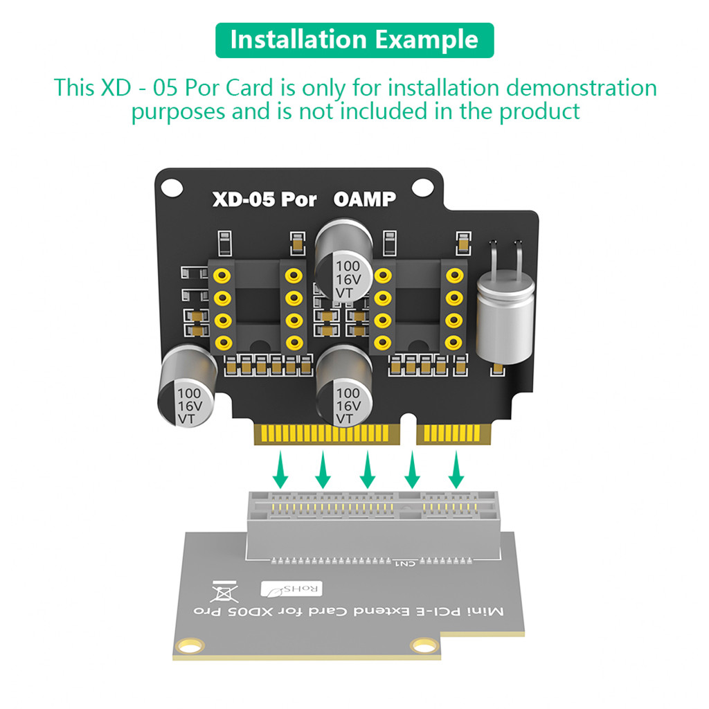 JMT Mini PCI-E แนวตั้งการ์ดสําหรับ XDUOO XD05 Pro DAC และเครื่องขยายเสียงหูฟังส่วนต่อขยายมุมขวาสัญญา