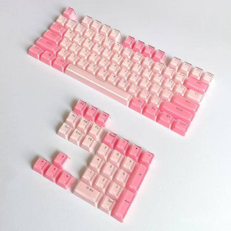 คริสตัลเยลลี่ตัวละครพุดดิ้งโปร่งใส Keycap ปิด 2 สี OEM หมวก 61/87/104 คีย์บอร์ด r87x87 เหมาะสําหรับ 