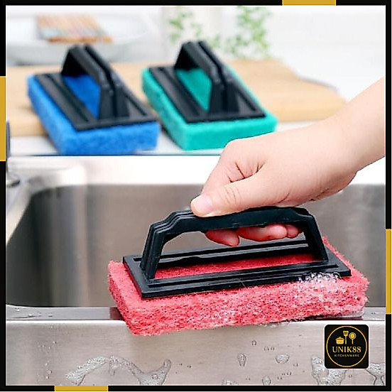 [UNIK88] AQUARIUM POT SPONGE BRUSH / SPONGE SQUARE HANDLE
