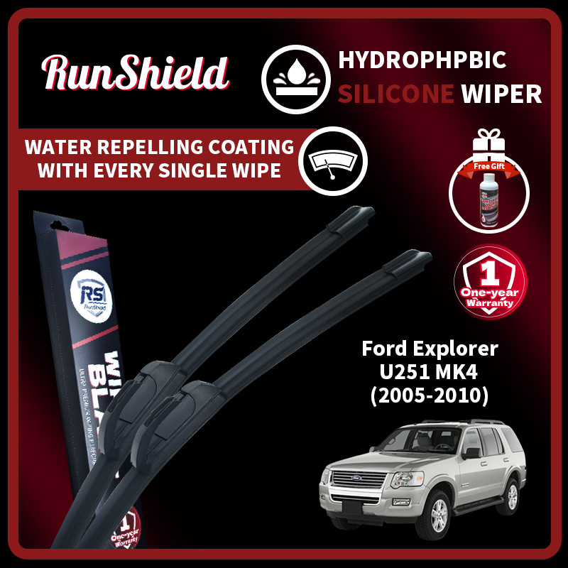 RunShield สําหรับ Ford Explorer U251 MK4 2005-2010 เคลือบไฮโดรโฟบิกซิลิโคนใบปัดน้ําฝนที่ปัดน้ําฝนกระ