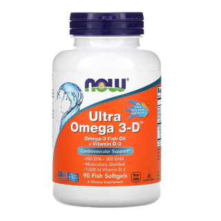 [พร้อมจัดส่ง] Ultra Omega โอเมก้า 3+D เหมาะกับวัยทำงานที่ต้องการเสริมกรดไขมันดี 500/600EPA/250/300DHA 90/180 S NOW