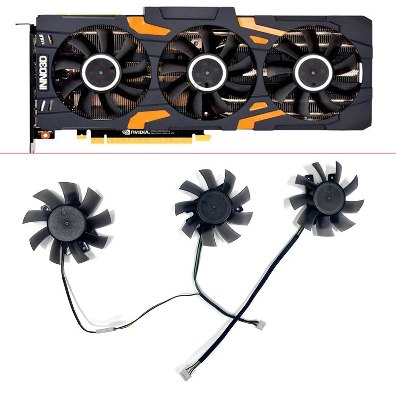 IDIY พัดลมระบายความร้อน 75 มม.4PIN CF-12815S DC12V 0.28A สําหรับ INNO3D RTX2080ti RTX2080 Super 11GB
