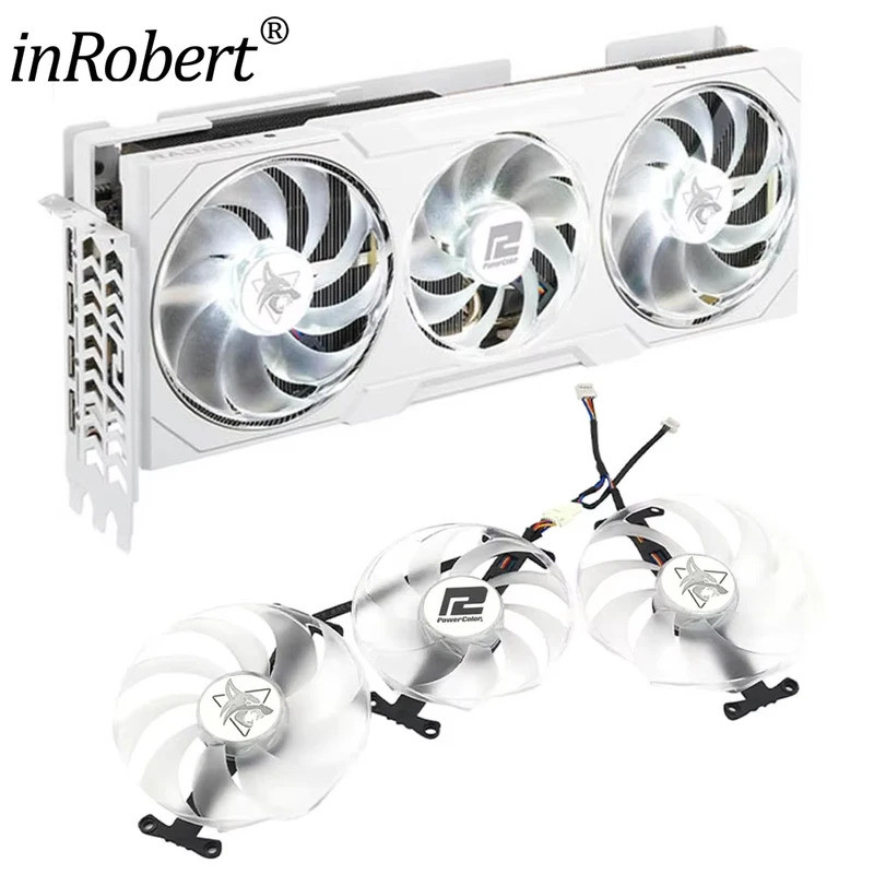 IVideo การ์ดพัดลมสําหรับ Powercolor RX 7900 XTX Hellhound Spectral สีขาว T129215BU RX7900XTX พัดลมระ