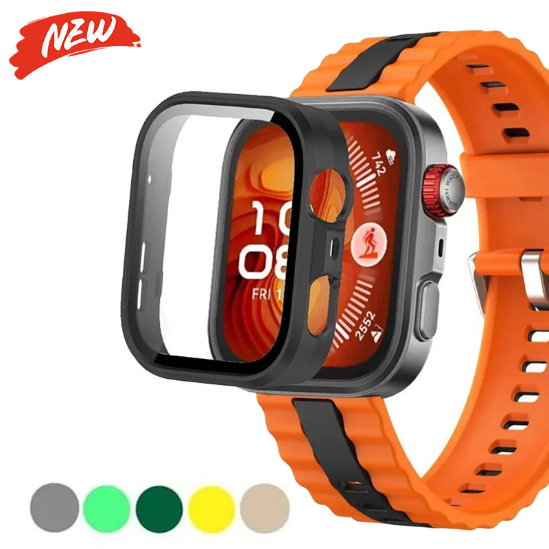 สายซิลิโคน + PC สําหรับ Huawei Watch Fit 5/5 Pro ป้องกันหน้าจอกันชน shell cover สายนาฬิกา