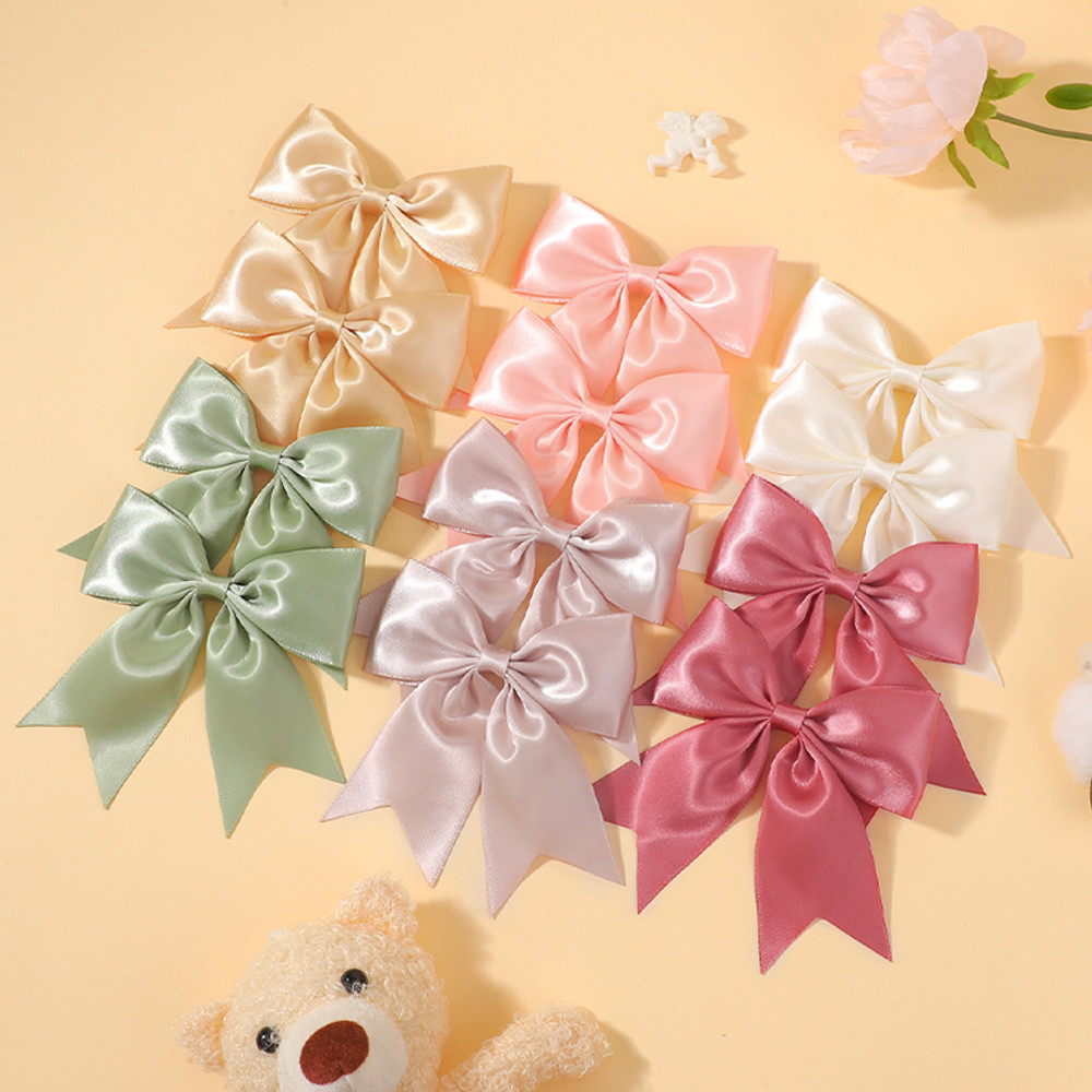 12 ชิ้นสีทึบ Handmade ผม Bows คลิปสําหรับสาว Cheerful เด็ก Barrettes แฟชั่น Boutique อุปกรณ์เสริมผมของขวัญ