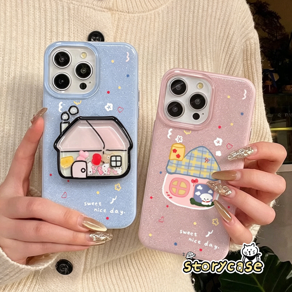 เคสโทรศัพท์การ์ตูนแบบวาดด้วยมือเปลือกแวววาว OPPO Reno 13F Reno 15F 16F 16 19 Pro 8T 5 11 5F 10 12 13F 15 12F 6z 14 14F