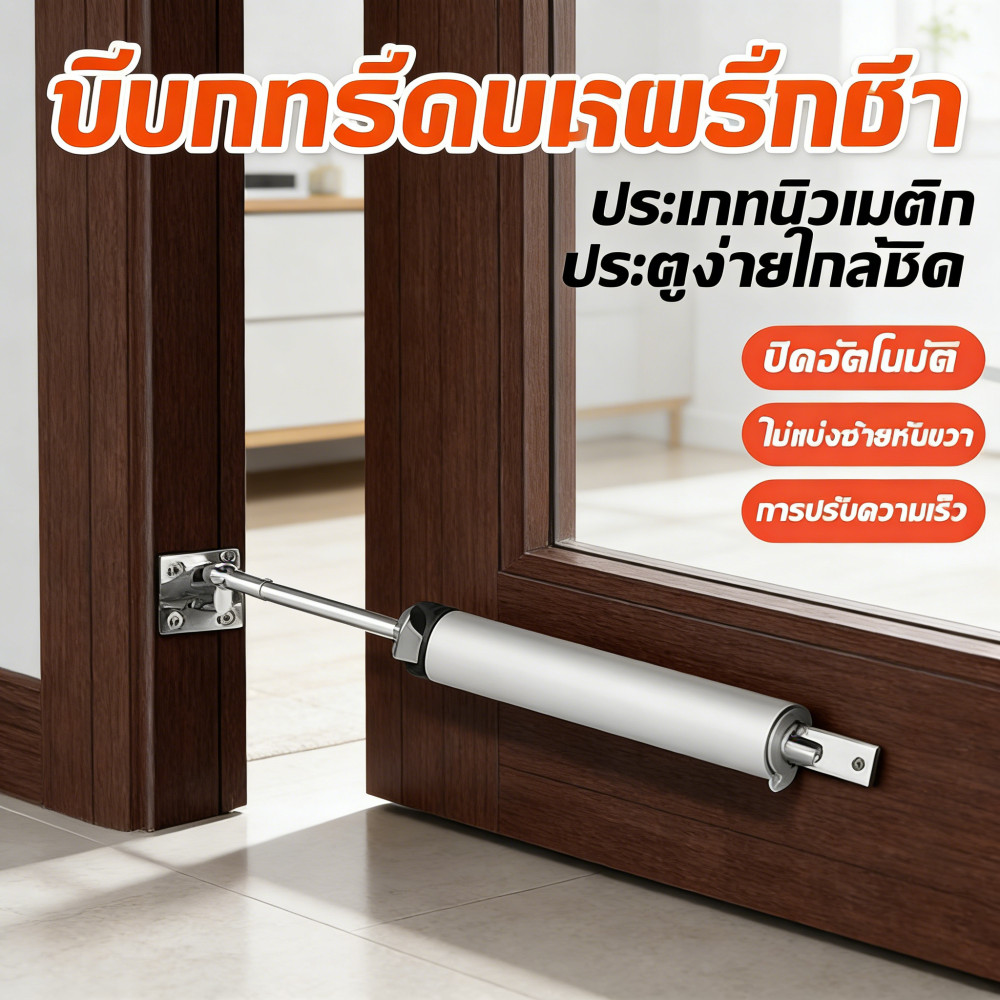ปิดประตูนิวเมติกสปริงอัตโนมัติ 100 องศา 35 กก.แข็งแรง น้ําหนักรับ