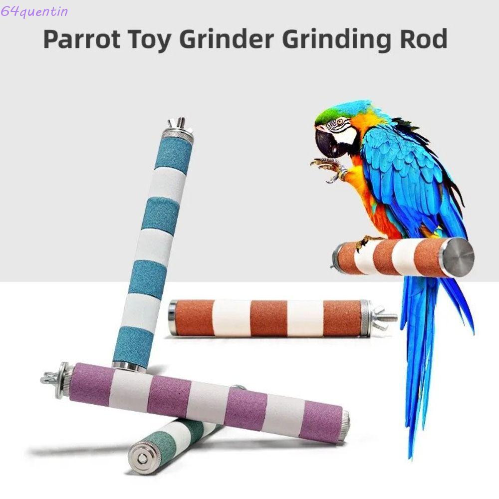 QHENTIN Bird Claw Beak บดบาร์,ทนทานสวมใส่สถานีนกแก้ว,อุปกรณ์นกไม้ที่มีสีสัน Bird Claw Cage ของเล่นสําหรับ Budgerigars