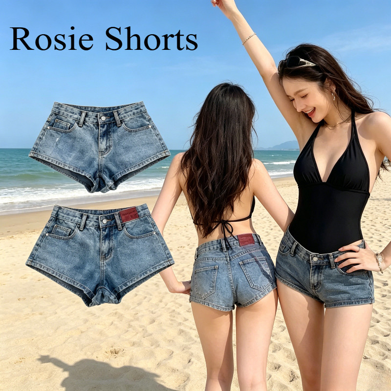 Rosie  Hotshot Pants กางเกงยีนส์ขาสั้นเอวต่ำ โชว์สัดส่วนเรียวสวย สไตล์สาวเซ็กซี่ #6662-6663
