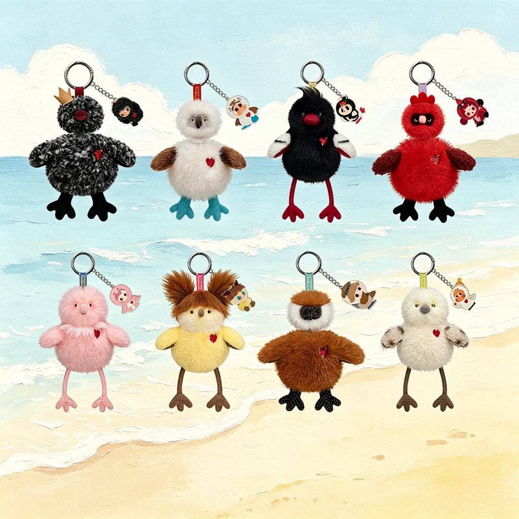 P POPMART Dear Birds Series จี้กลิ่นหอมตุ๊กตาน่ารักอินเทรนด์เล่นกล่องของขวัญปริศนา