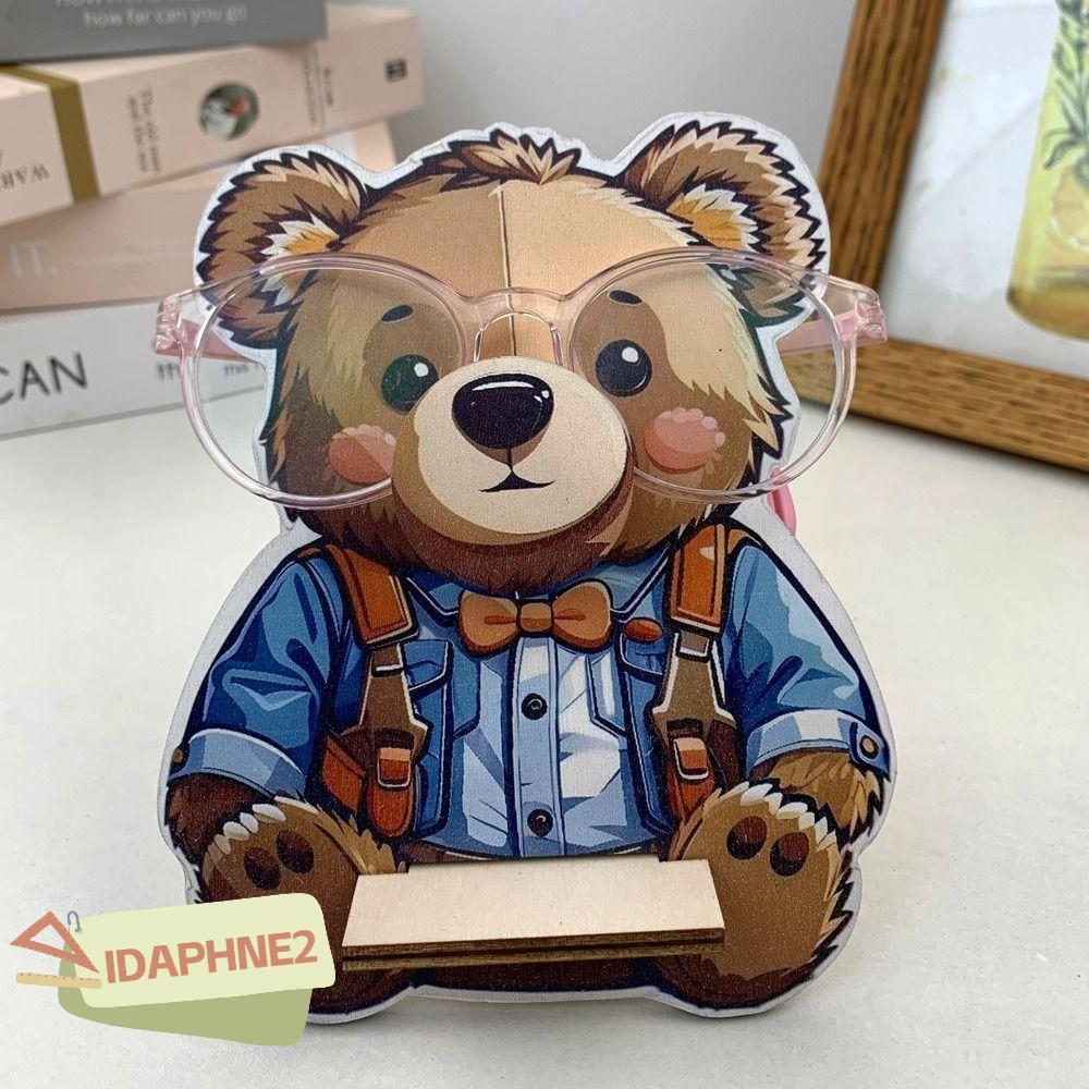 IDAPHNE2 ผู้ถือแว่นตาขาตั้ง, Handmade ไม้แว่นตา Rack, น่ารักการ์ตูนสัตว์แว่นตาชั้นวางจอแสดงผลตกแต่งโต๊ะ