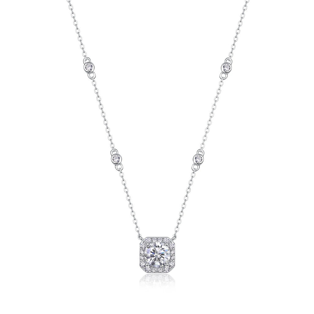 1 CTW Moissanite จี้ S925 เงินเครื่องประดับ Elegant GRA ใบรับรอง Moissanite สร้อยคอ