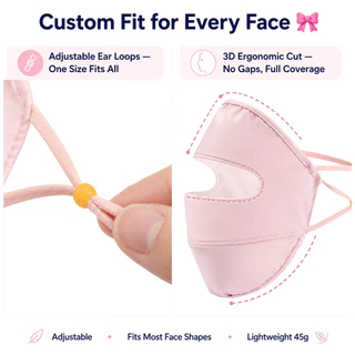 💕หน้ากากกันแดดผ้าไหมน้ำแข็ง💕UPF50+ ป้องกันUV 100%/ผู้หญิงฤดูร้อนผ้าไหมกันแดดเต็มหน้า/ป้องกันรังสียูวี ระบายอากาศดี สวมใส่สบาย/น้ำหนักเบา สัมผัสเหมือนผิวเปล่า/ซักได้และใช้ซ้ำได้/สายยางยืดนุ่ม ปรับได้/ครอบหน้าสุด+คอ/ซิลิโคนนุ่มปิดจมูก/ใส่ขับรถ/เที่ยวทะเล​