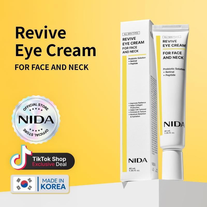 NIDAReviveEyeForFaceAndNeck(40mL)/ProbioticSolution,Retinal,Peptide/Wrinkles,FineLines,Aging C0WD